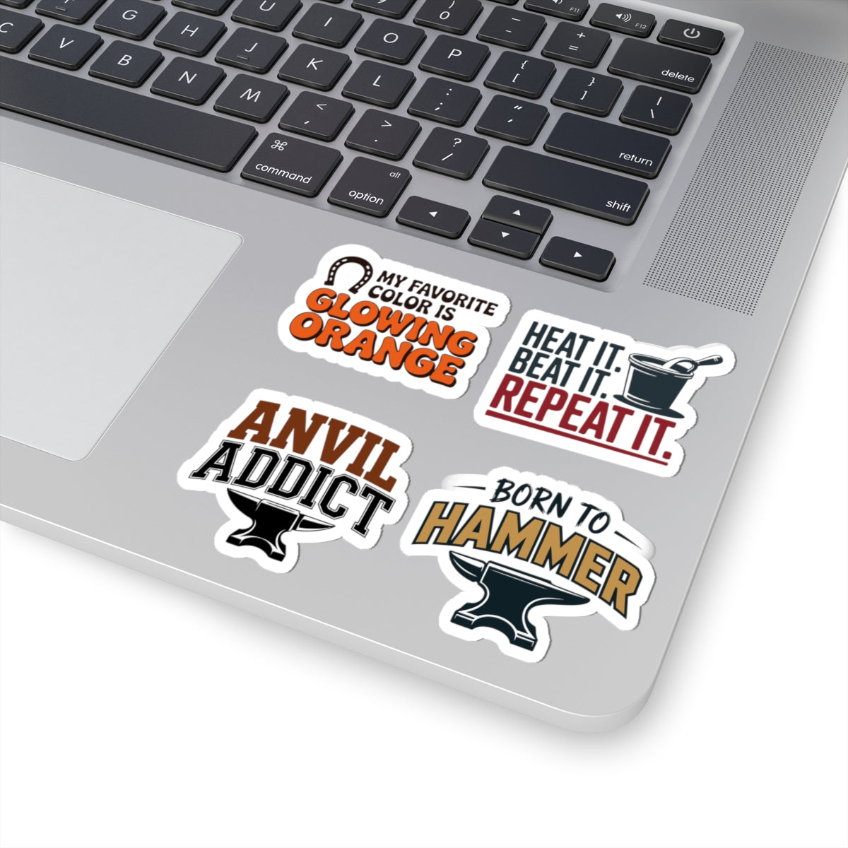 Blacksmith Sticker Pack – 4 PCS Bold Anvil Identity Forge Decal Set for Metalworkers Bladesmiths