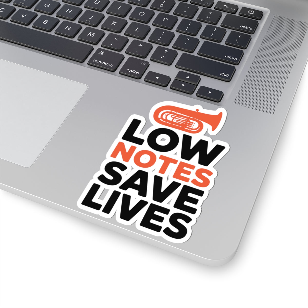 Tuba Hero Sticker - Low Notes Save Lives Vinyl Decal for Low Brass Musicians