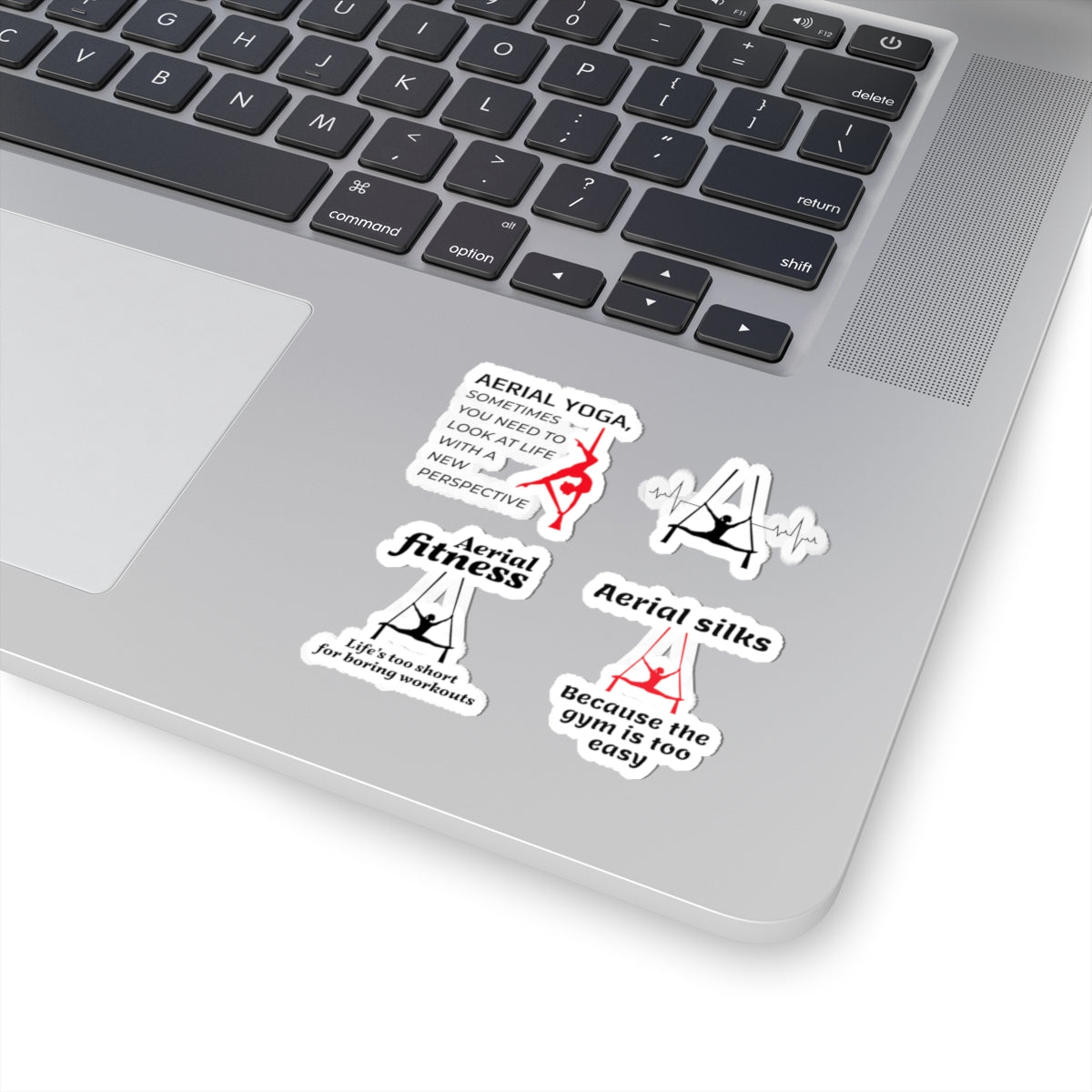 Aerial Silk Sticker Pack – 4 PCS Funny Gym Too Easy Boring Workouts Decal Set for Aerialists Fitness Lovers