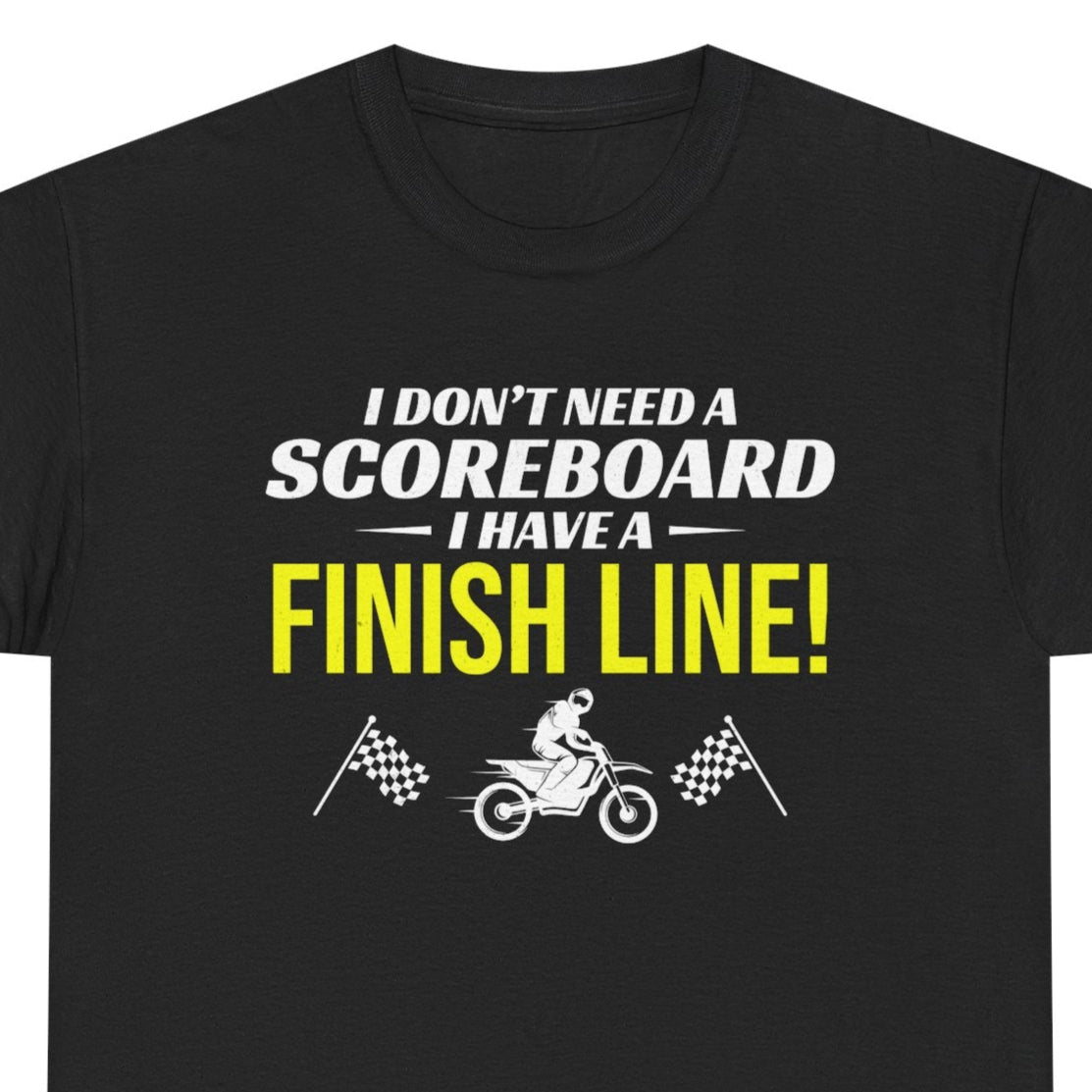 Dirt Bike Motocross T-Shirt - Finish Line Graphic for Competitive Racers & MX Fans