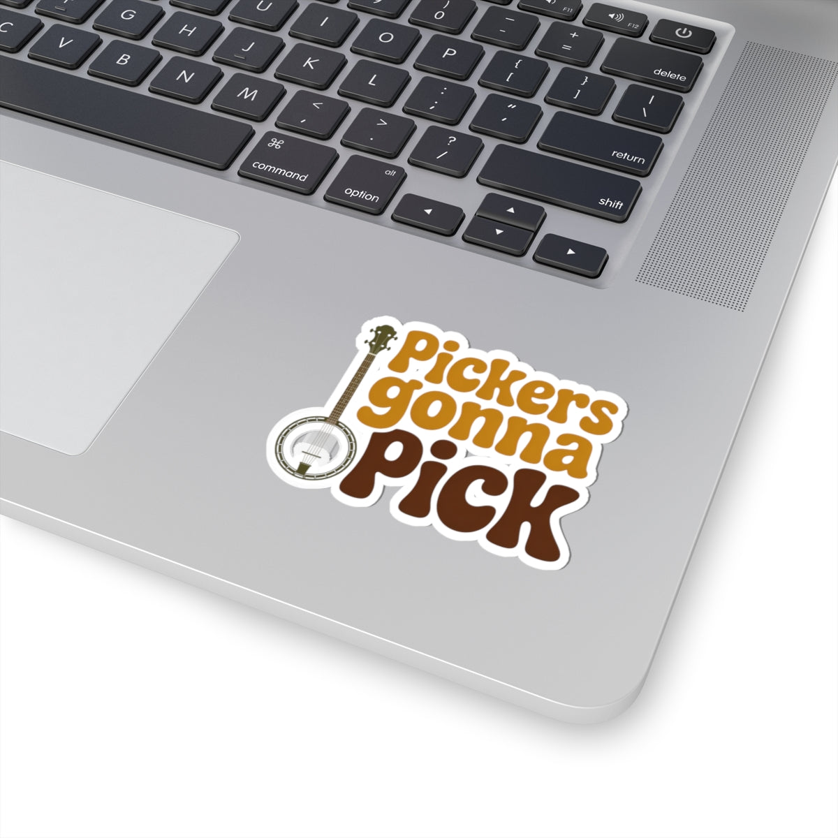 Banjo Sticker – Retro Groovy Typography Pun Decal for Bluegrass Pickers Folk String Instrument Enthusiasts