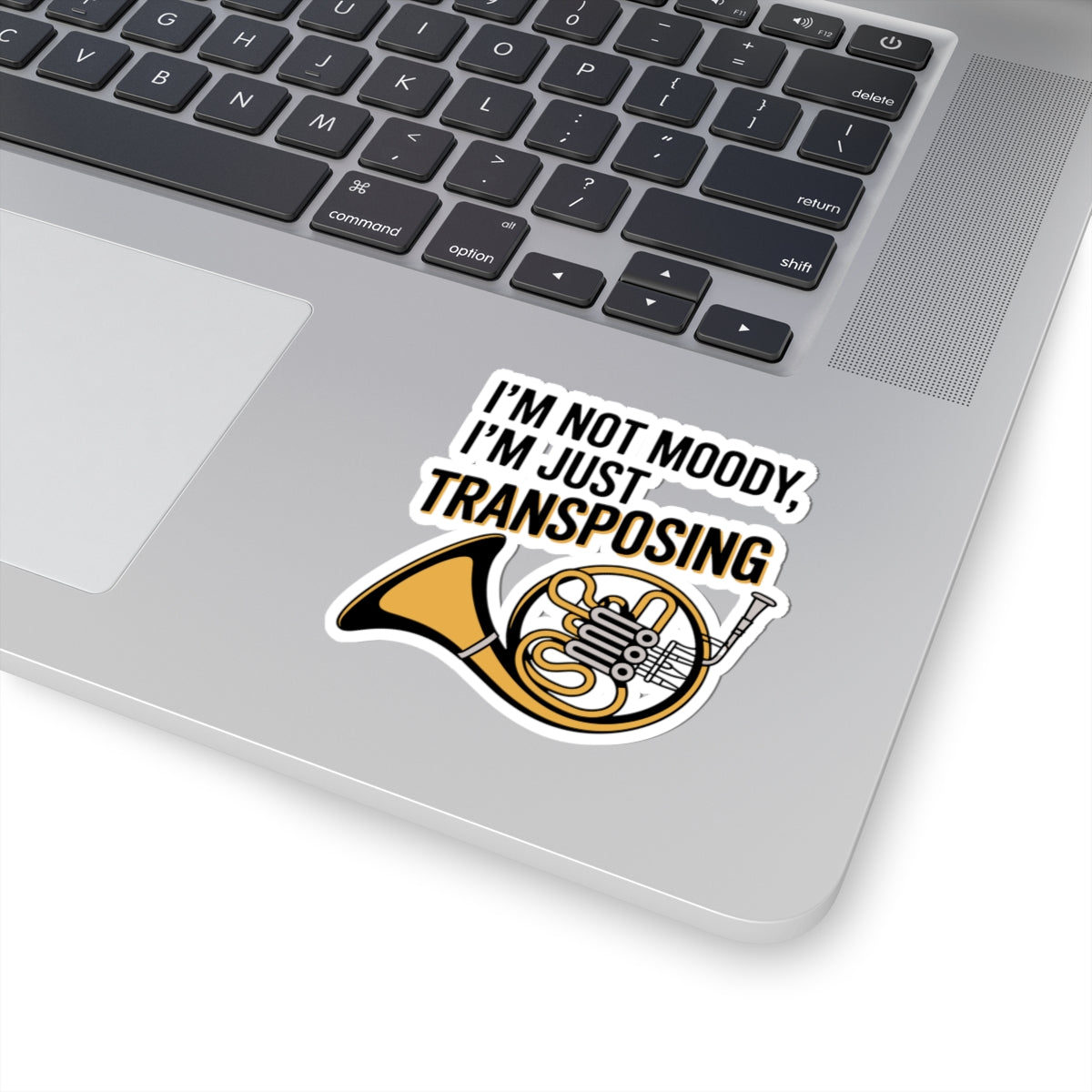 French Horn Humor Sticker - Transposing Mood Vinyl Decal for Musicians