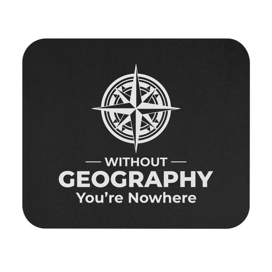 Humorous Geography Mouse Pad - Cartography Compass Non-Slip Rubber Base for Geographers & Travelers