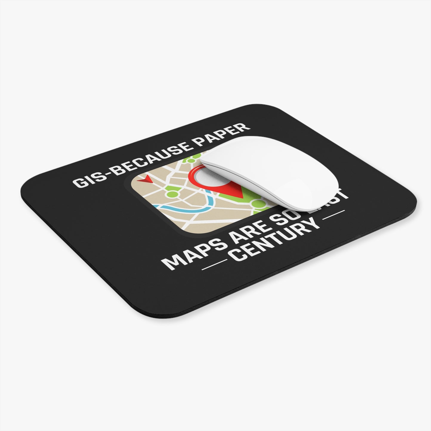 GIS Mapping Engineering Mouse Pad - Geomatics Non-Slip Rubber Base for Cartographers & Surveyors