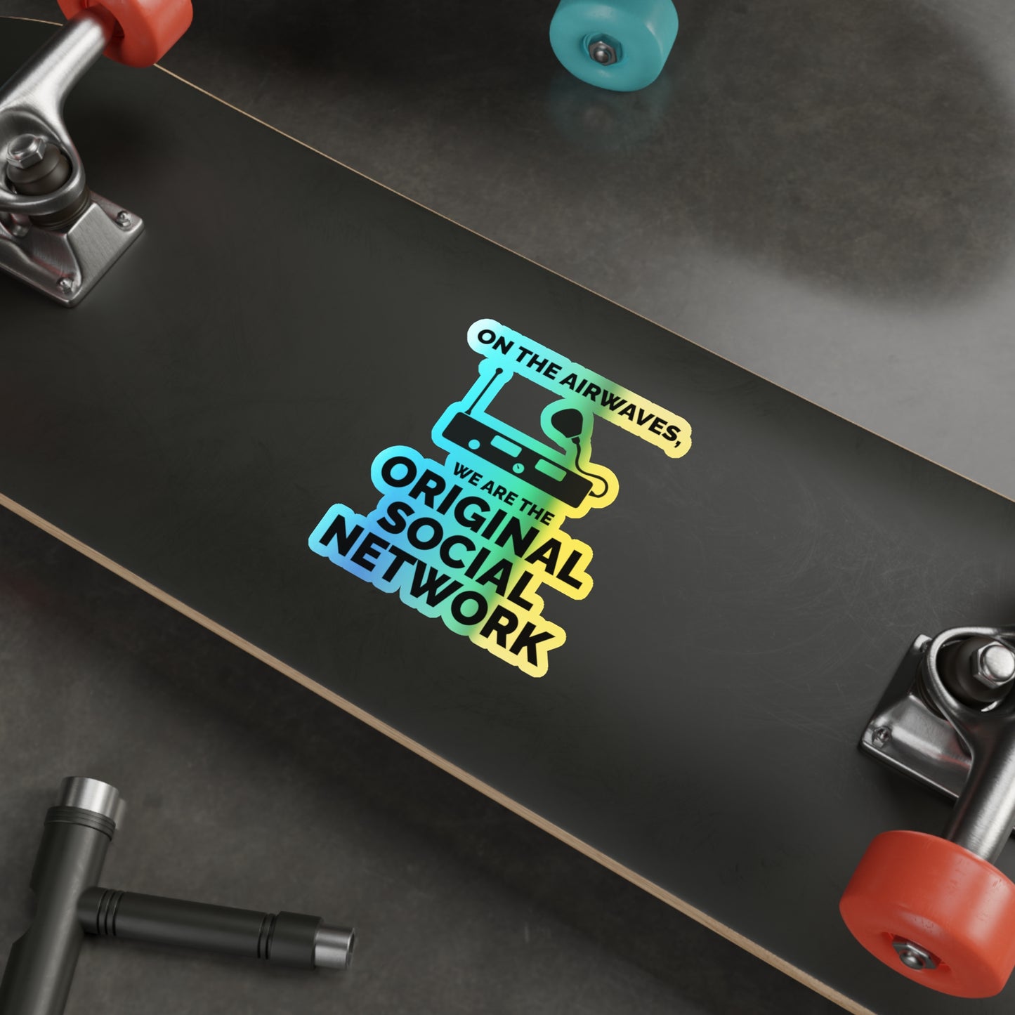 Amateur Ham Radio Operator Stickers Holographic Vinyl Decal - QSO Connections & Radio Community