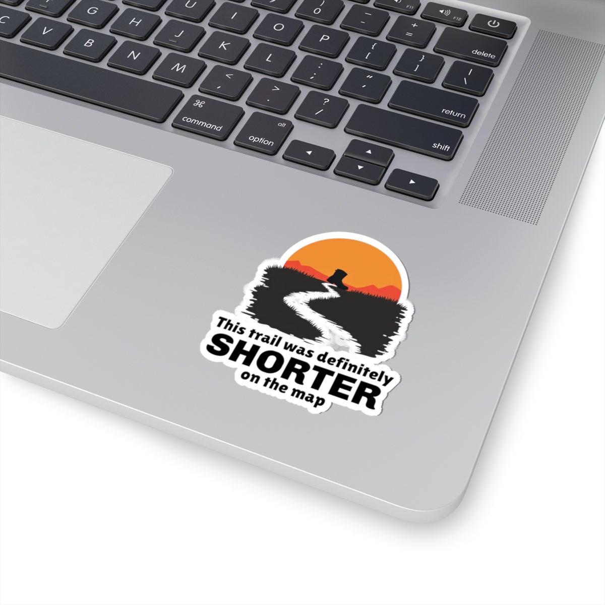Hiker Humor Sticker - 'Shorter on the Map' Vinyl Decal for Backpackers & Trail Runners