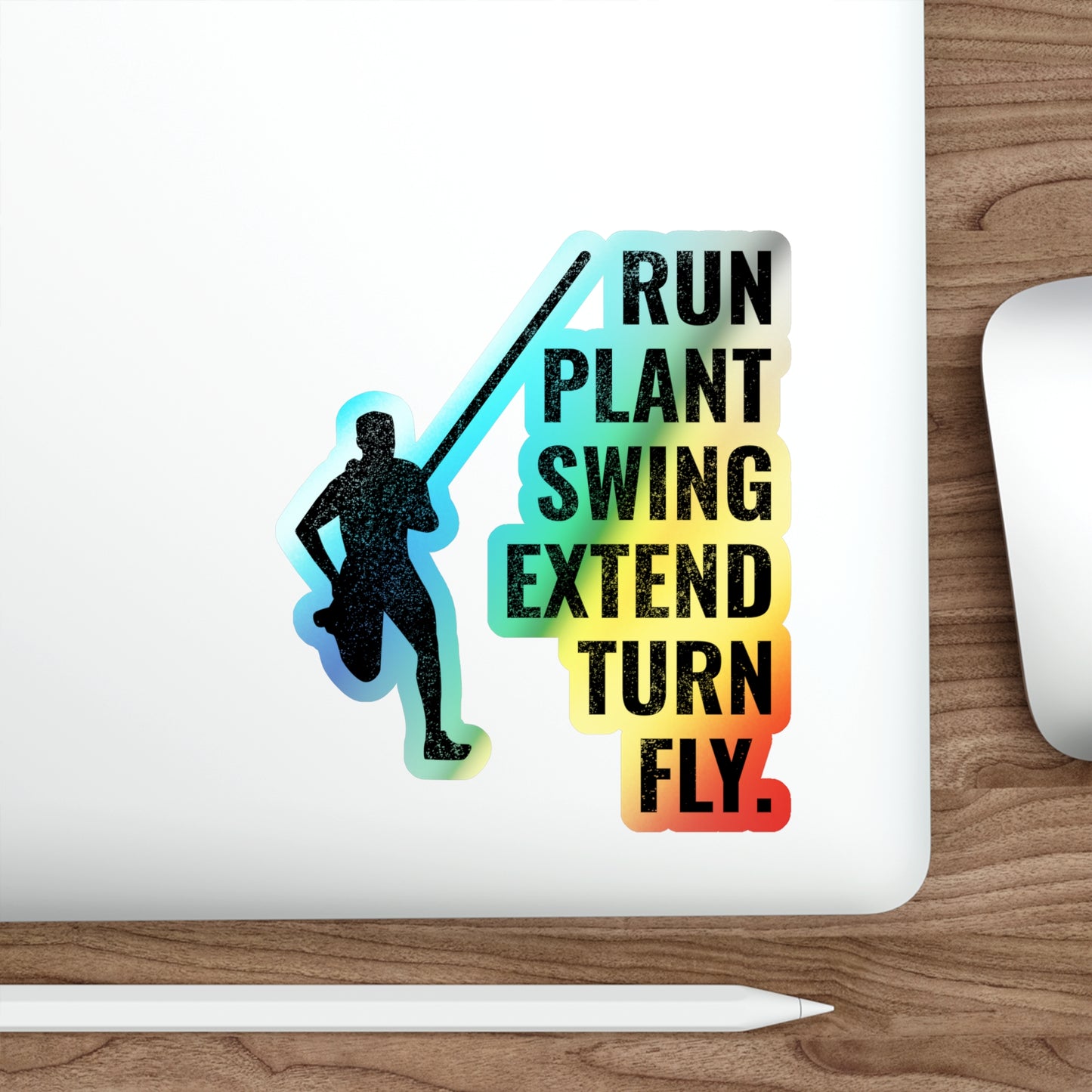 Stabhochsprung-Aufkleber, holografisch – Athleten-Training, Sprungaufkleber für Sportliebhaber