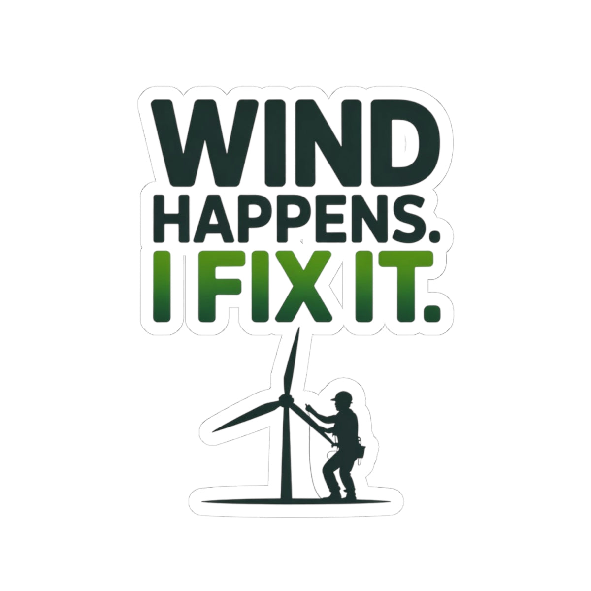 Wind Turbine Mechanic Sticker - Field Technician Vinyl Decal for Repair Crews & Engineers