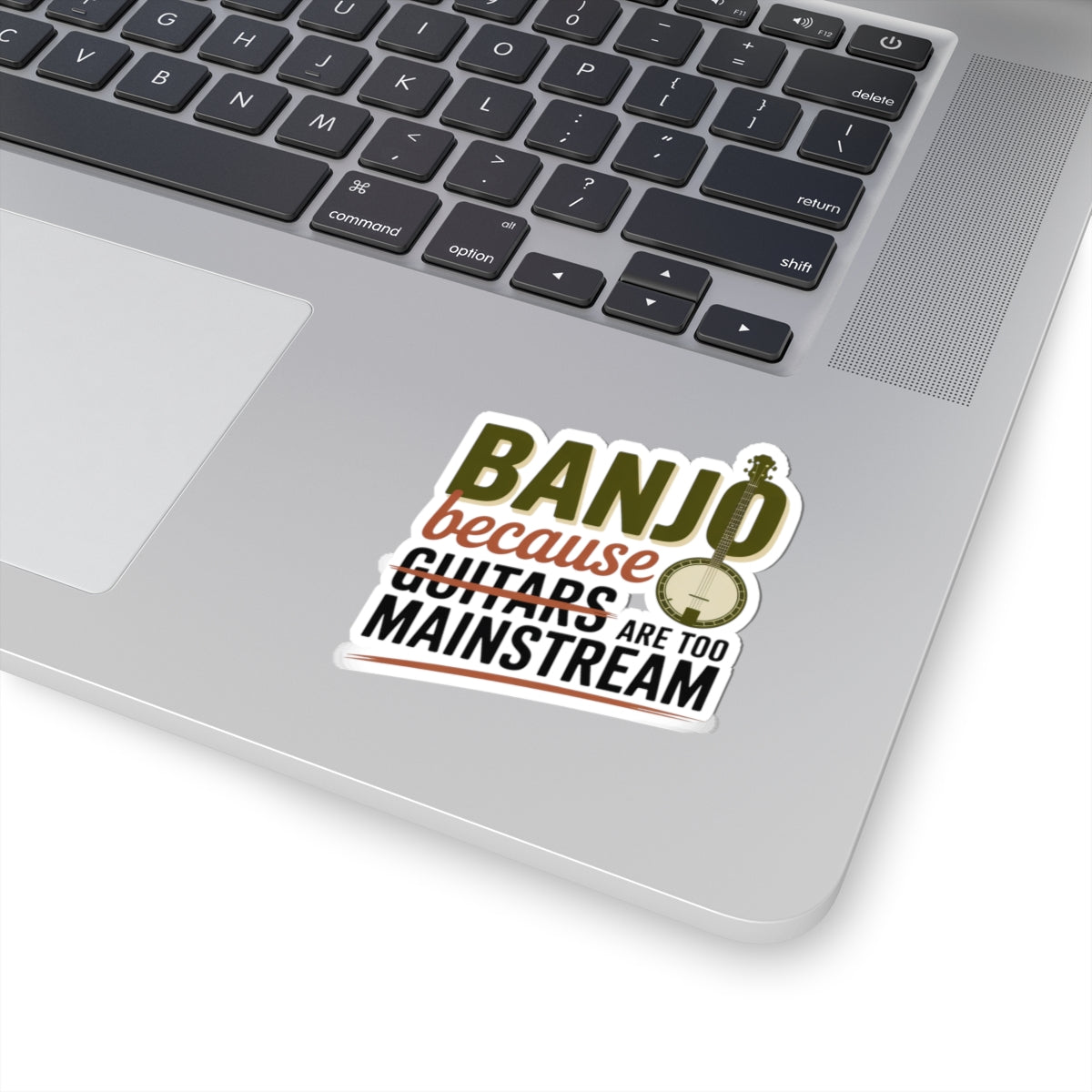 Banjo Sticker – Funny Anti-Mainstream Humor Decal for Bluegrass Musicians Folk String Instrument Players