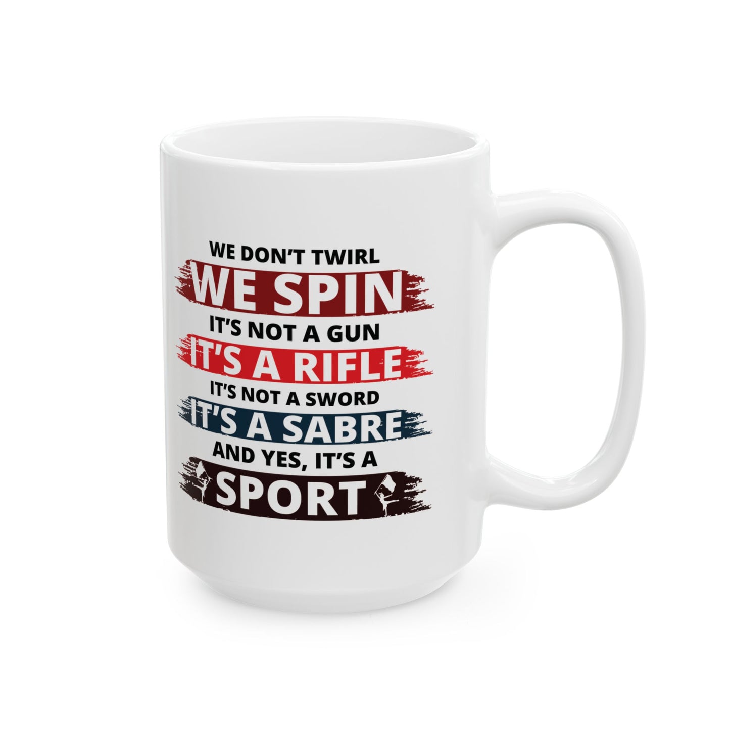 Color Guard Mug - Spin Rifle Sabre Design for Performers & Fans