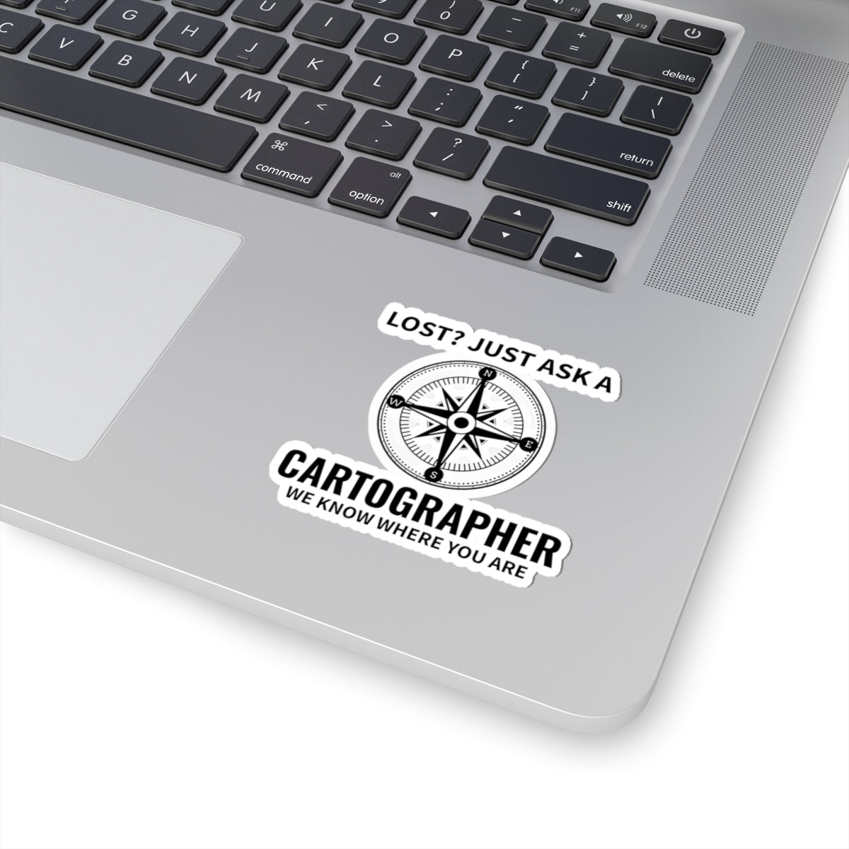 "Cartographer Humor Sticker - Lost & Found Vinyl Decal for Mappers & Travelers"