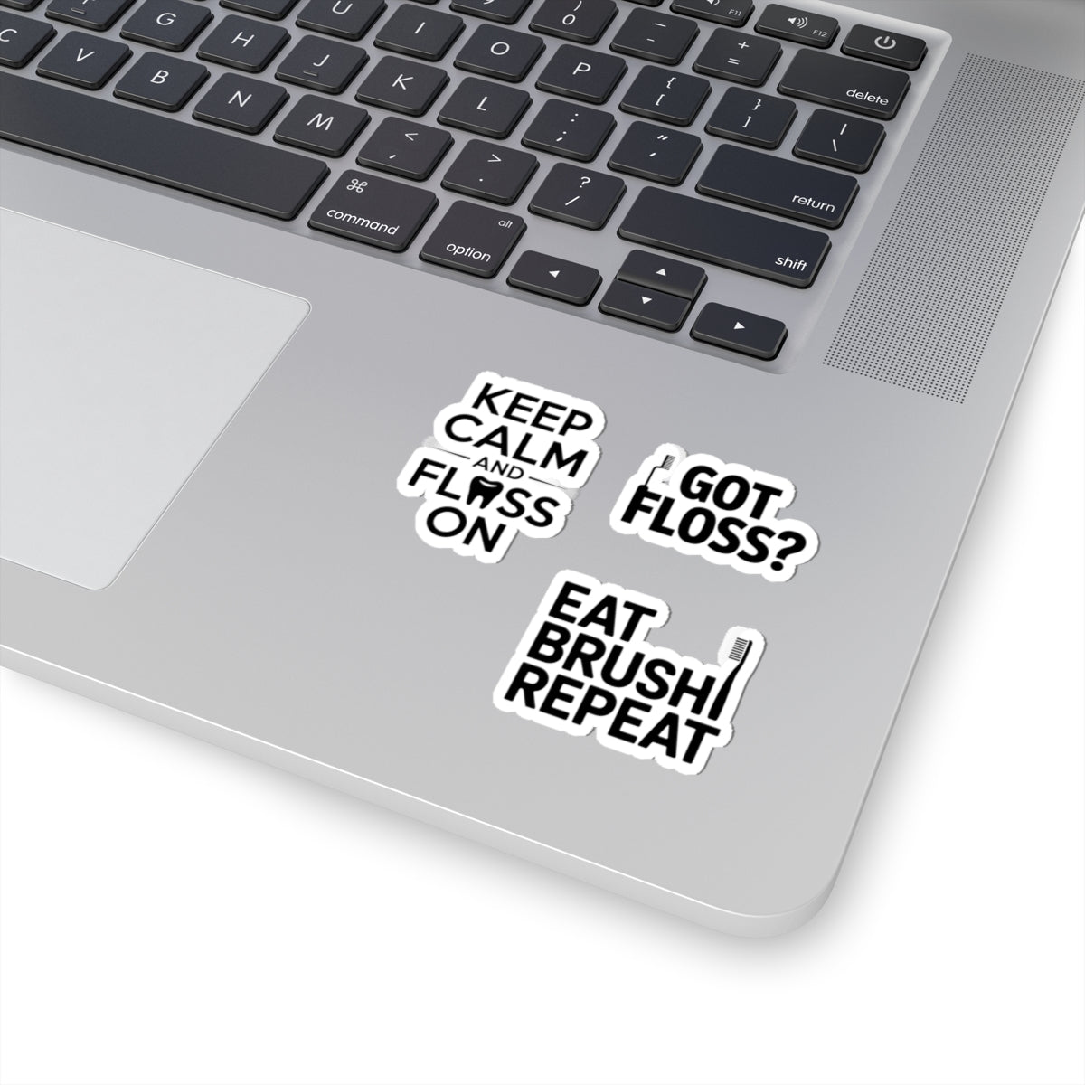 Dental Sticker Bundle – 3 Items: Funny Dentist Tooth, Floss & Brush Vinyl Decals for Dentists, Hygienists & Students