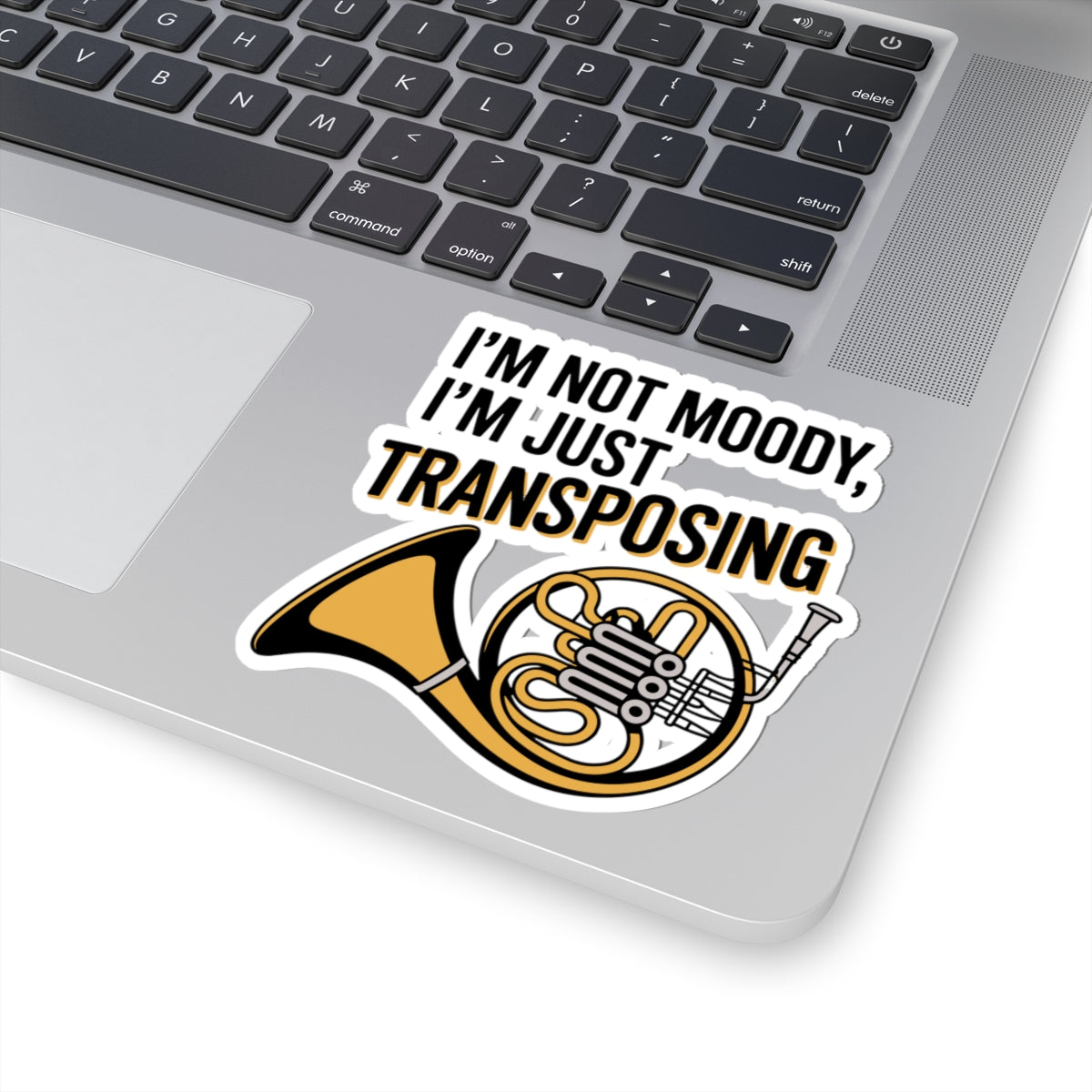 French Horn Humor Sticker - Transposing Mood Vinyl Decal for Musicians