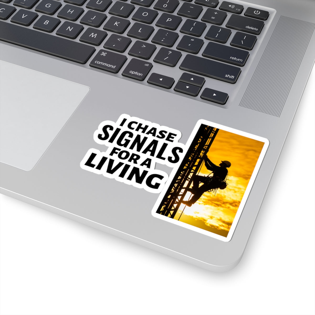 Antenna Technician Sticker - Sunset Tower Vinyl Decal for Riggers, Field Engineers, and Maintenance Crews
