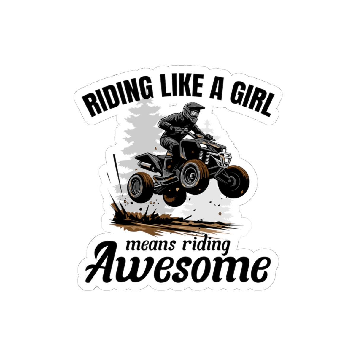 ATV Sticker Vinyl Quad Bike Motocross Racing Women Riders Dirt Trail Female Motorsports Enthusiasts