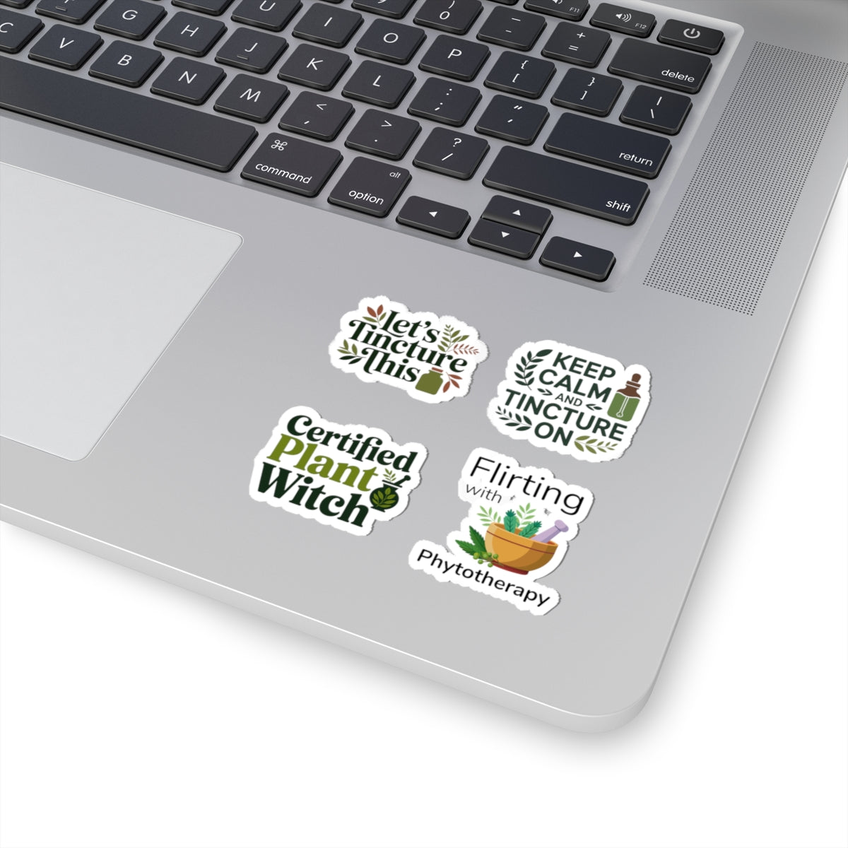 Herbalist Sticker Pack – 4 PCS Funny Tincture Plant Witch Decals for Herbalists Phytotherapy Lovers