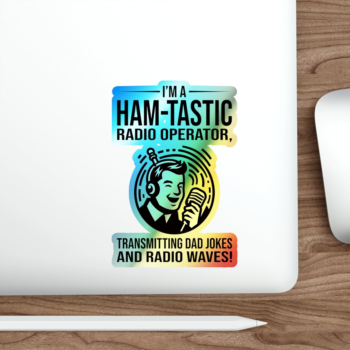 Amateur Ham Radio Operator Stickers Holographic Vinyl Decal - QSO Humor & Airwave Fun