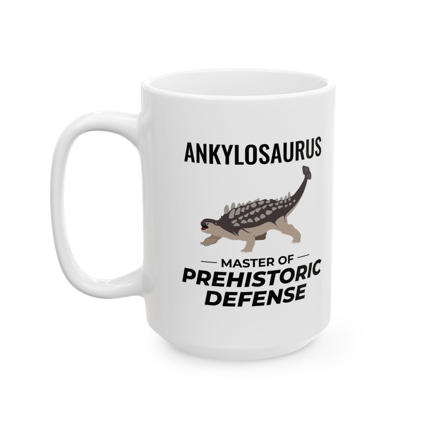 Taza con fósil de dinosaurio Ankylosaurus: defensa prehistórica para entusiastas de la paleontología 