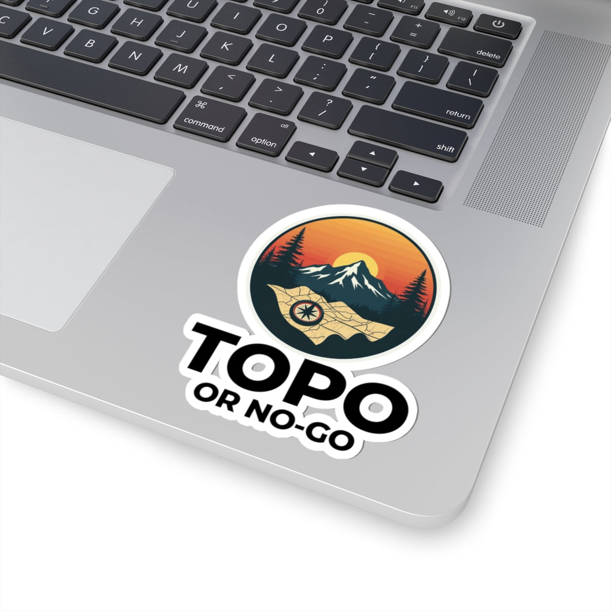 Rugged Trail Sticker - Topographic Vinyl Decal for Hikers & Backpackers