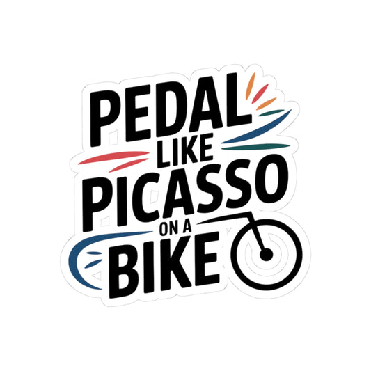 Artistic Cycling Sticker - Pedal Artistry Vinyl Decal for Cyclists, Bike Art Enthusiasts