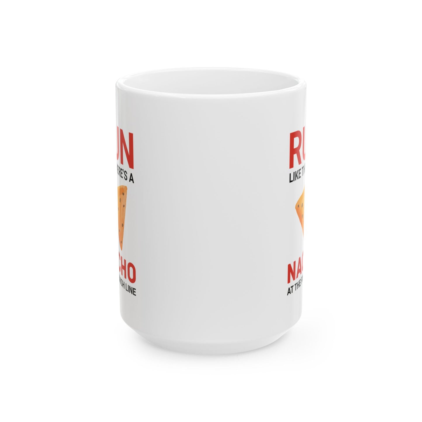 Taza para correr: regalo divertido para corredores, amantes de los nachos y motivación para maratones.