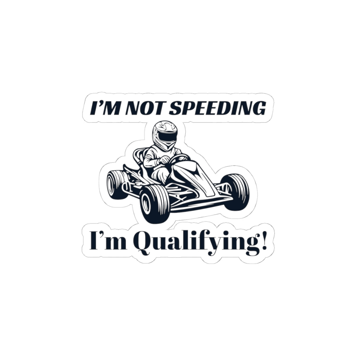 Go Kart Racing Stickers Vinyl Funny Speeding Decal for Helmet & Car