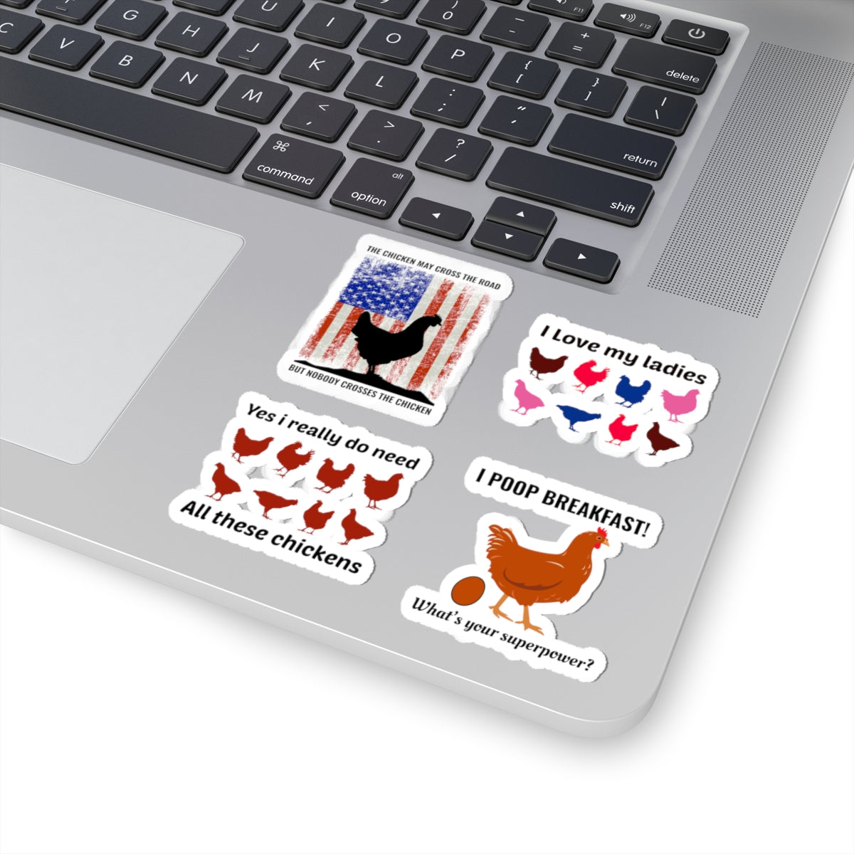 Chicken Farmer Sticker Pack – 4 PCS Funny Poop Breakfast Love My Ladies Decal Set for Chicken Owners Farmers