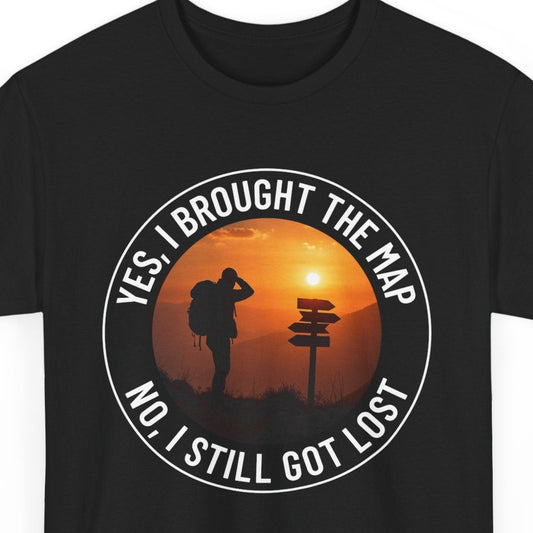 Funny Hiking Fail T-Shirt - Navigation Humor Tee for Map Lovers & Outdoor Adventurers