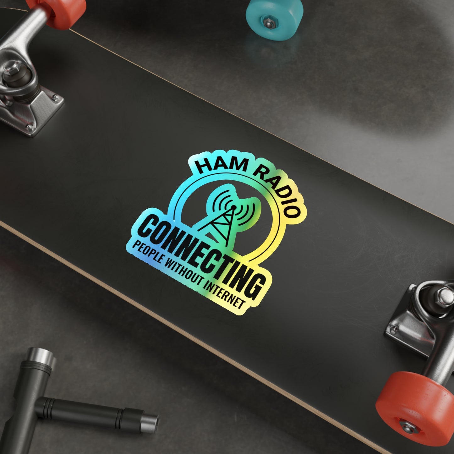 Amateur Ham Radio Operator Stickers Holographic Vinyl Decal - Analog Connections & Off-Grid Comms