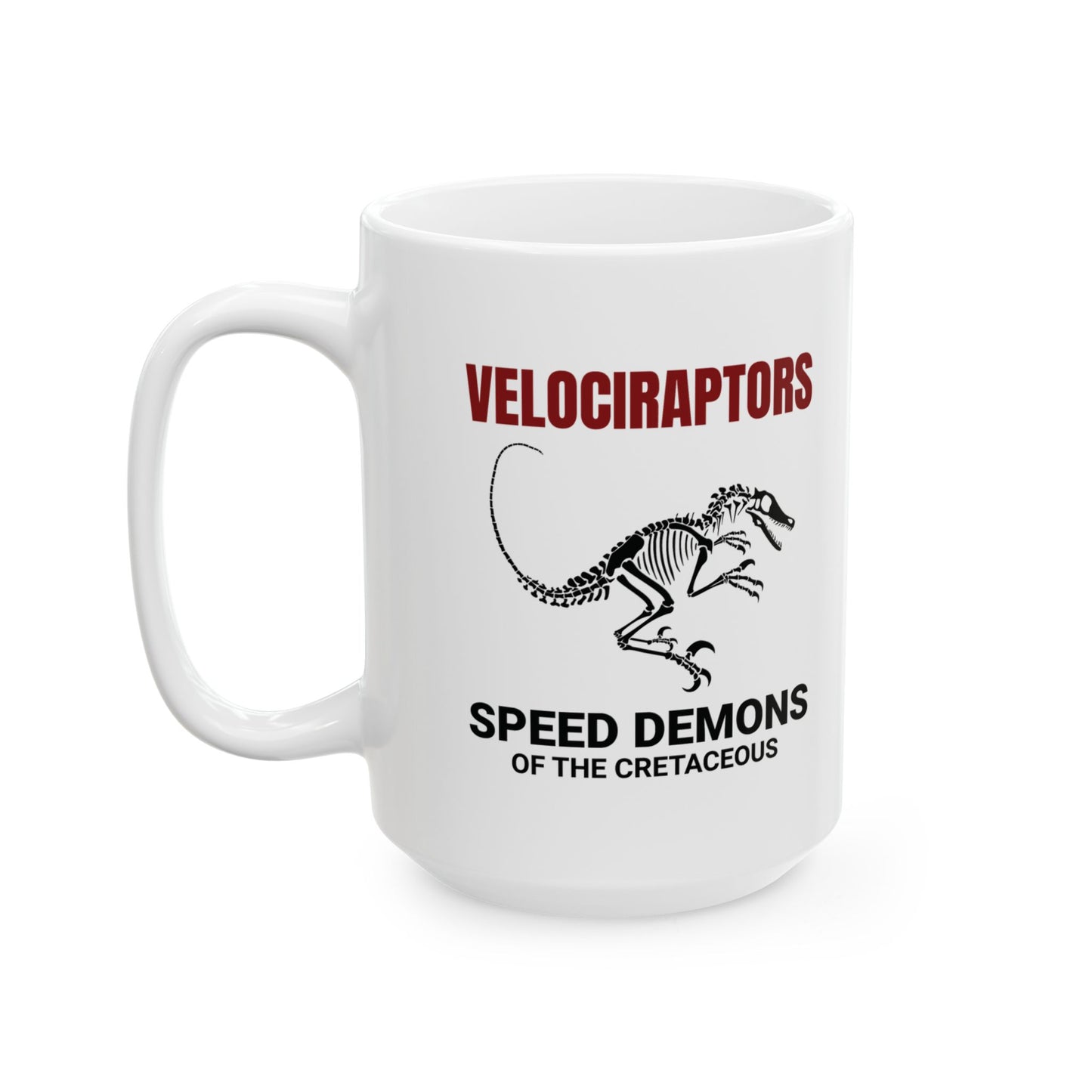 Velociraptor Dinosaur Fossil Mug - Cretaceous Predator Design