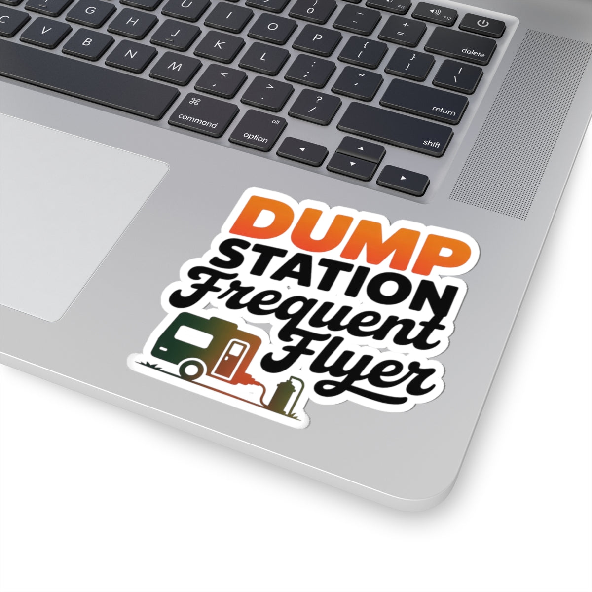 RV Camping Humor Sticker - Dump Station Frequent Flyer Vinyl Decal for RV Owners