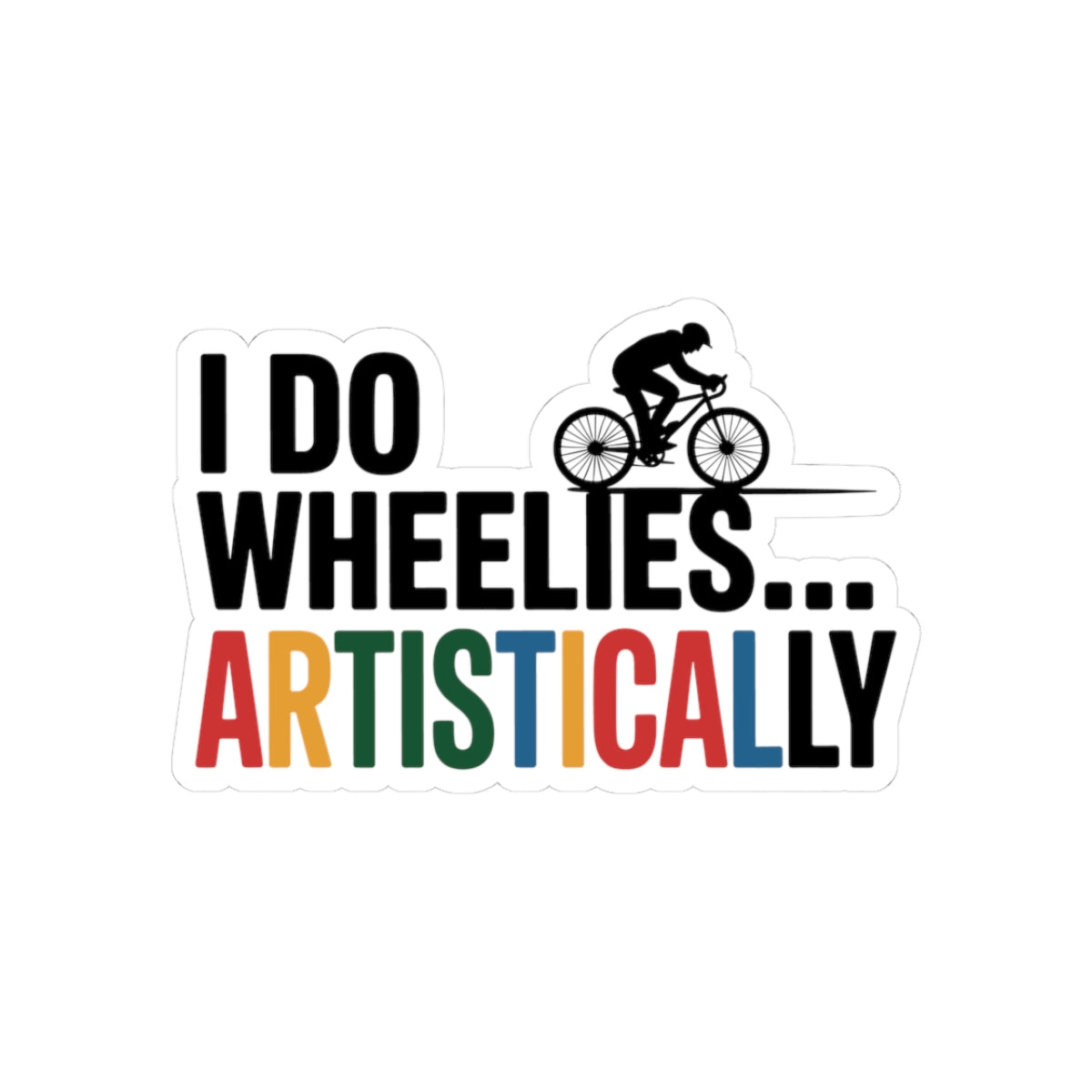 Artistic Wheelies Cycling Sticker - Balance Bike Show Vinyl Decal for Rhythmic Gymnastic Athletes, Performers, Coach