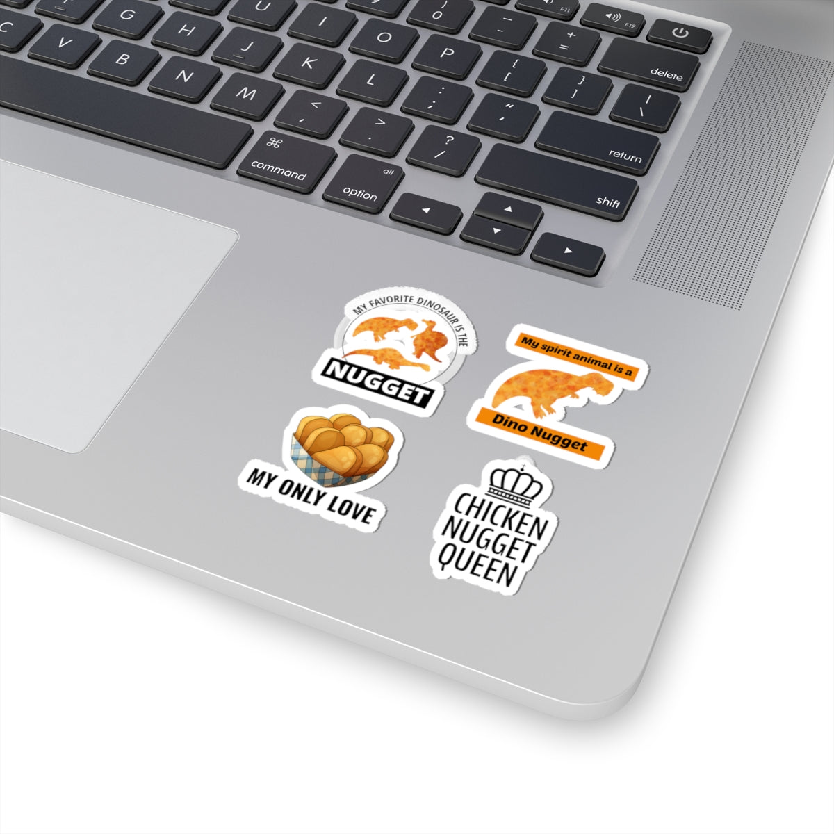 Dino Nugget Queen Sticker Pack – 4 PCS Funny Food Humor Decals for Nugget Lovers Girls Women