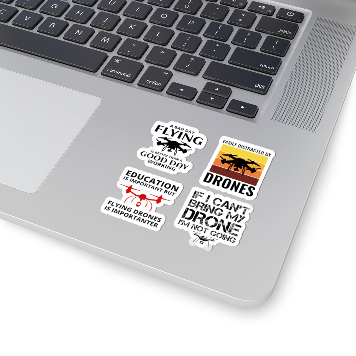 Drone Flying Sticker Pack – 4 PCS Funny Distracted Retro Humor Decals for FPV Pilots RC Hobbyists