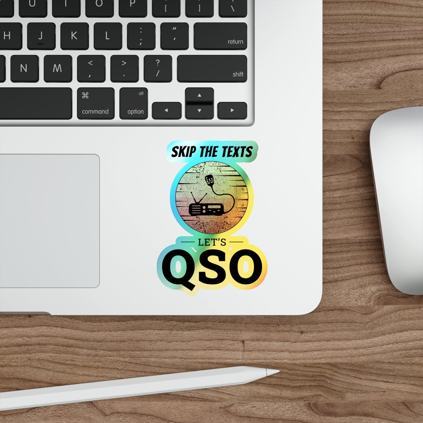Amateur Ham Radio Operator Stickers Holographic Vinyl Decal - Live QSOs & Real-Time Radio