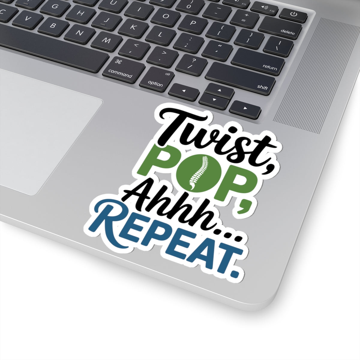 Satisfied Adjustment Sticker - Chiropractic Relief Vinyl Decal for Chiropractors, Spine Specialists