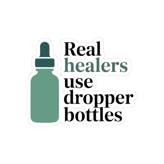 Homeopathy Pride Sticker - Dropper Bottle Healing Vinyl Decal for Homeopaths, Natural Medicine Practitioners