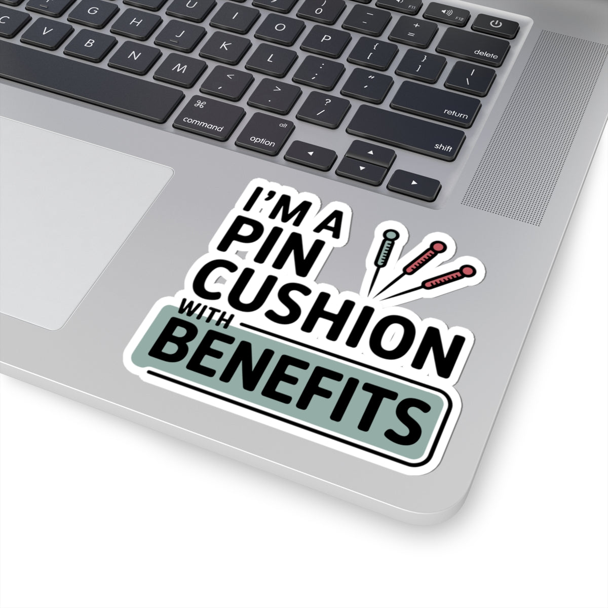 Acupuncture Humor Sticker - Pin Cushion Benefits Vinyl Decal for Acupuncturists, TCM Practitioners