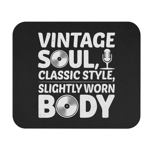 Vintage Soul Mouse Pad - Classic Retro Design, Non-Slip Rubber Base, Unique Gift for Writers & Music Lovers