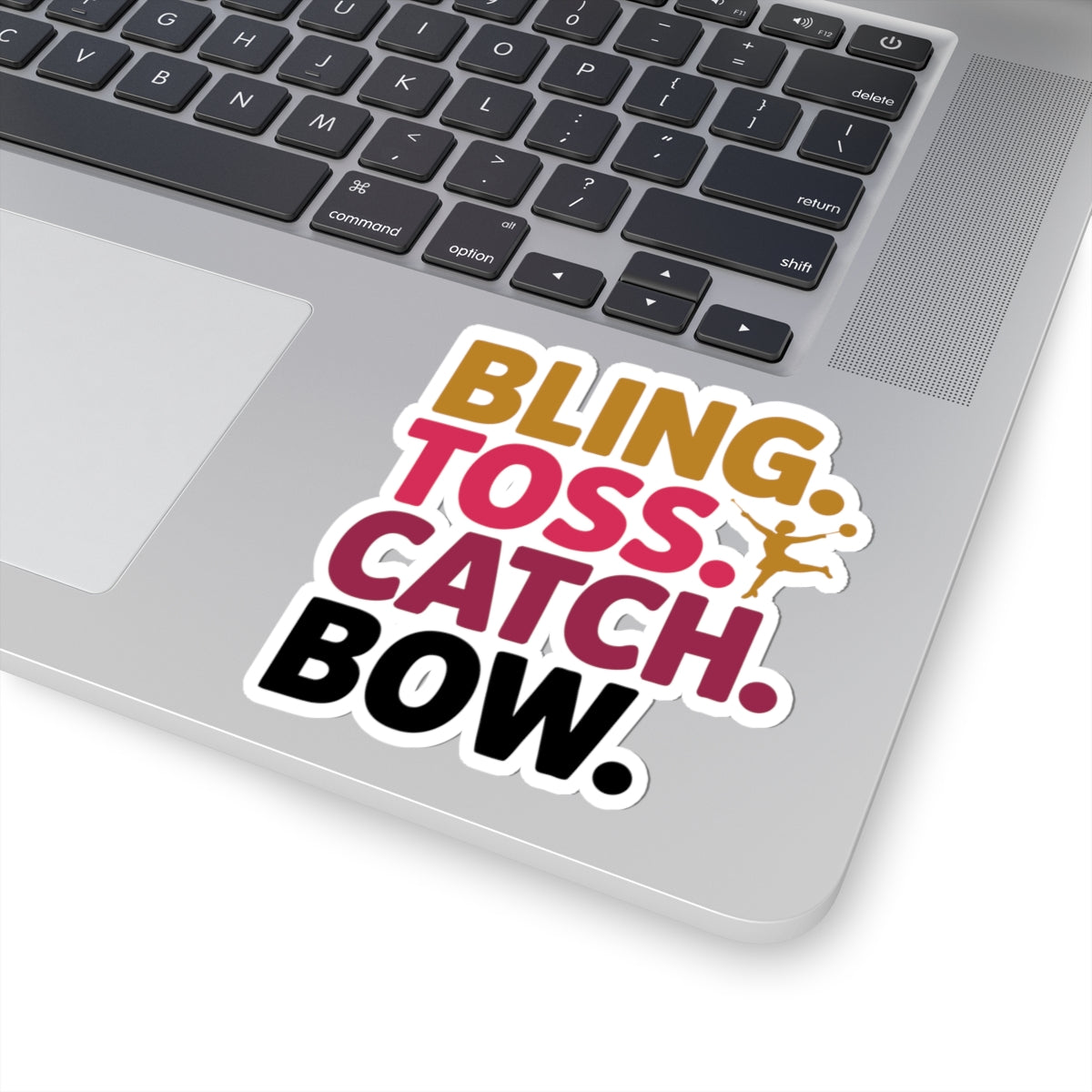Baton Twirling Sticker – Bling Toss Catch Bow Routine Decal for Twirler Color Guard Marching Band Member