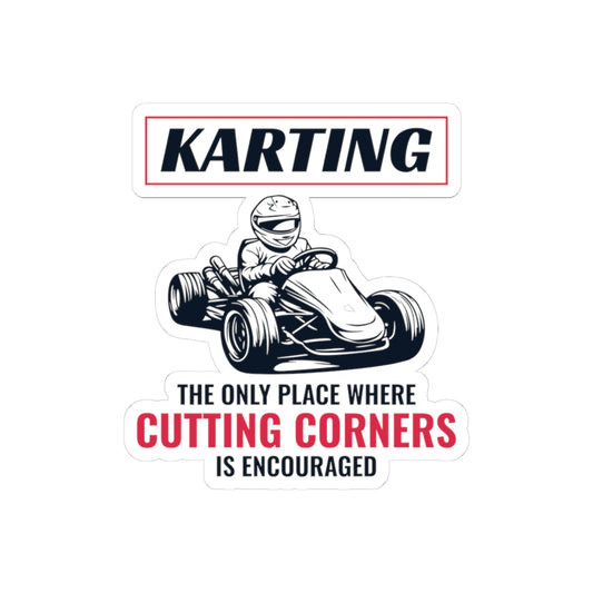 Go Kart Racing Stickers Vinyl Karting Cutting Corners Decal for Helmet & Car