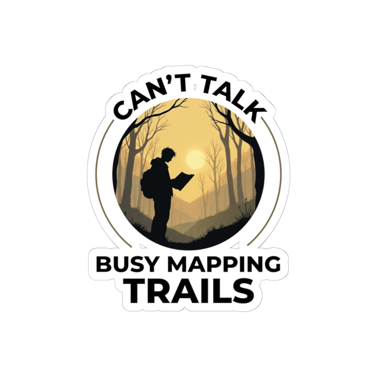 Trail Mapper Sticker - Outdoor Cartography Vinyl Decal for Hikers & GIS Pros