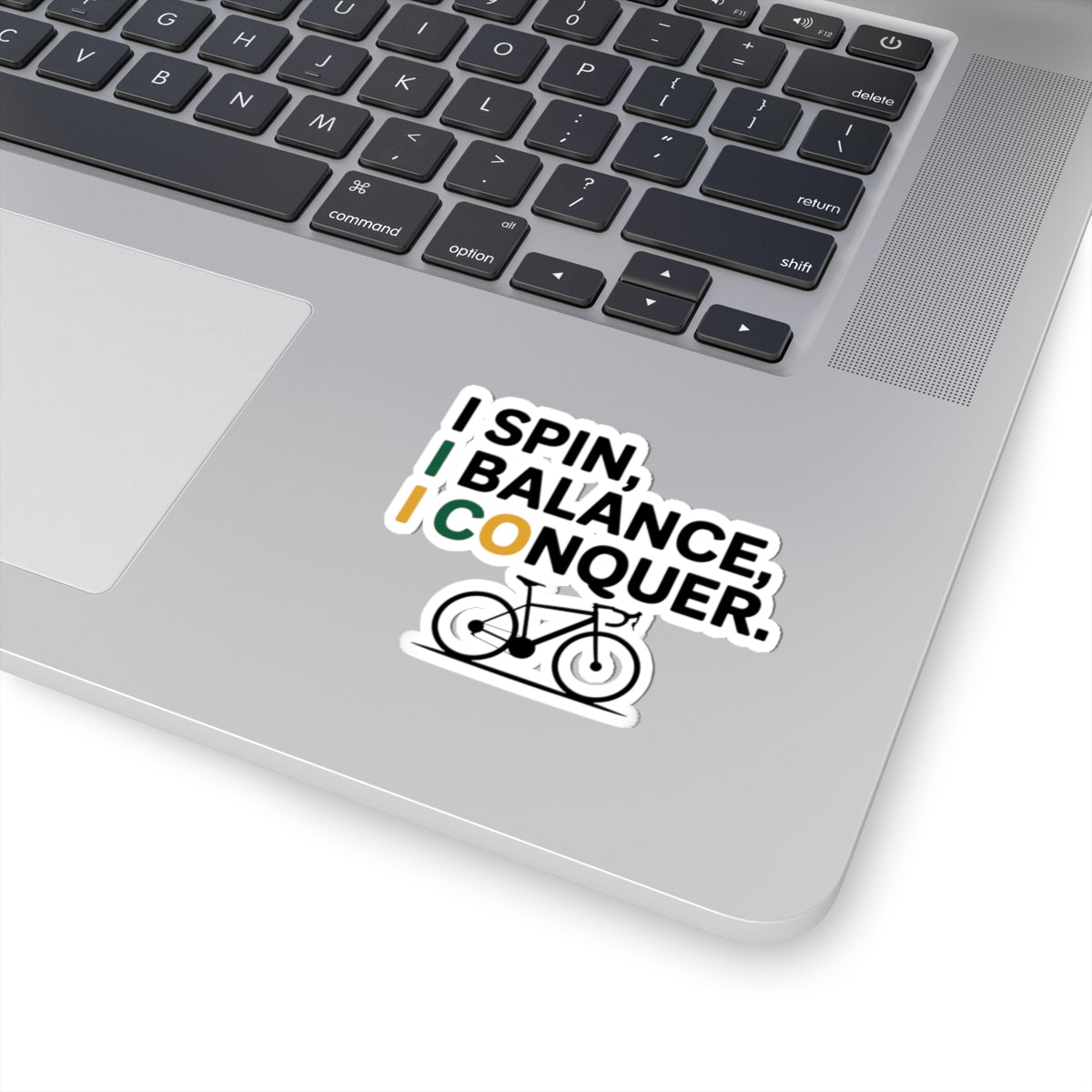 Motivational Indoor Cycling Sticker - Spin Balance Conquer Bike Vinyl Decal for Artistic Cyclists, Athletes, Training