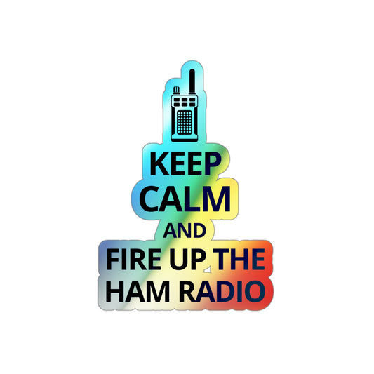 Amateur Ham Radio Operator Stickers Holographic Vinyl Decal - On Air & QSO for Radio Enthusiasts