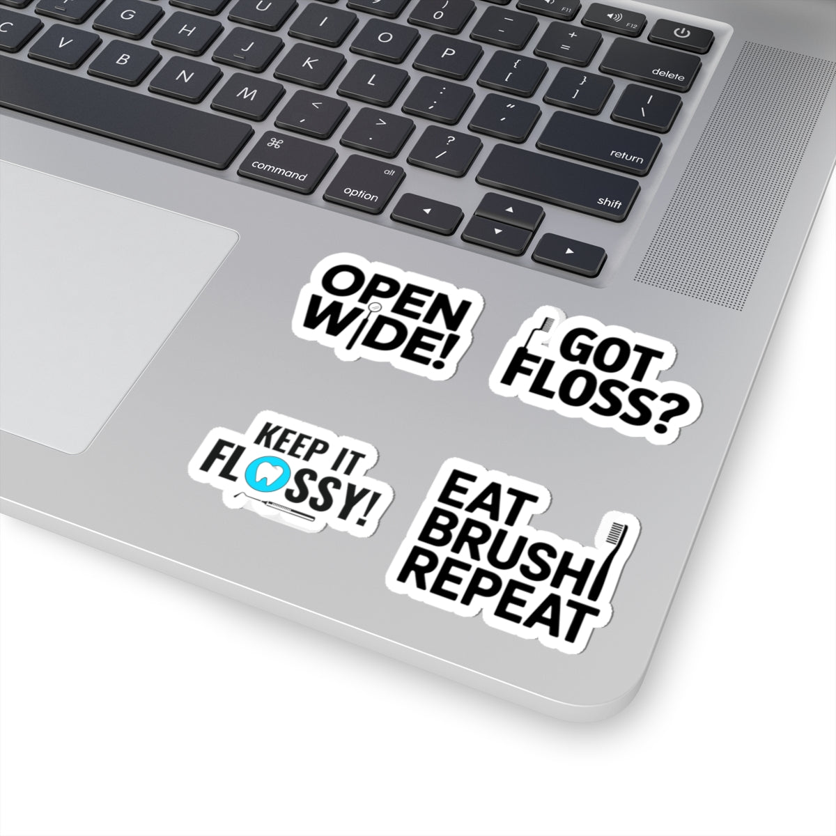 Dental Sticker Bundle - 4Pcs Oral Hygiene Theme Vinyl Decals for Dentists & Hygienists