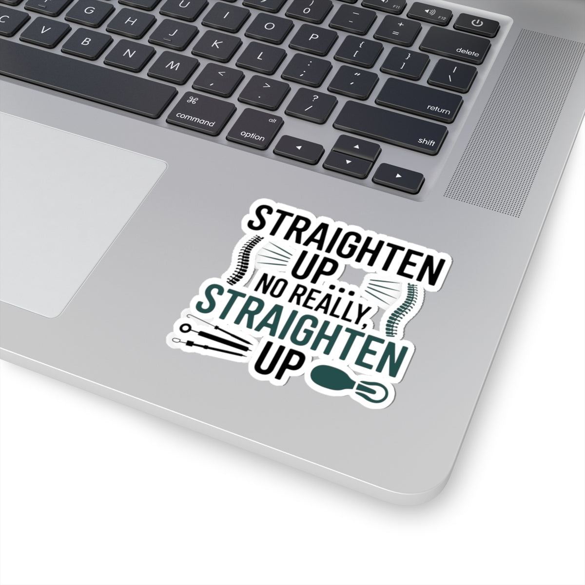 Posture Reminder Sticker - Chiropractic Humor Vinyl Decal for Chiropractors, Spine Specialists