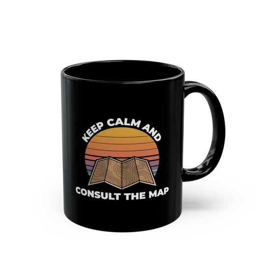 Vintage Map Mug - 11oz Keep Calm Design for Orienteering & Outdoor Adventures