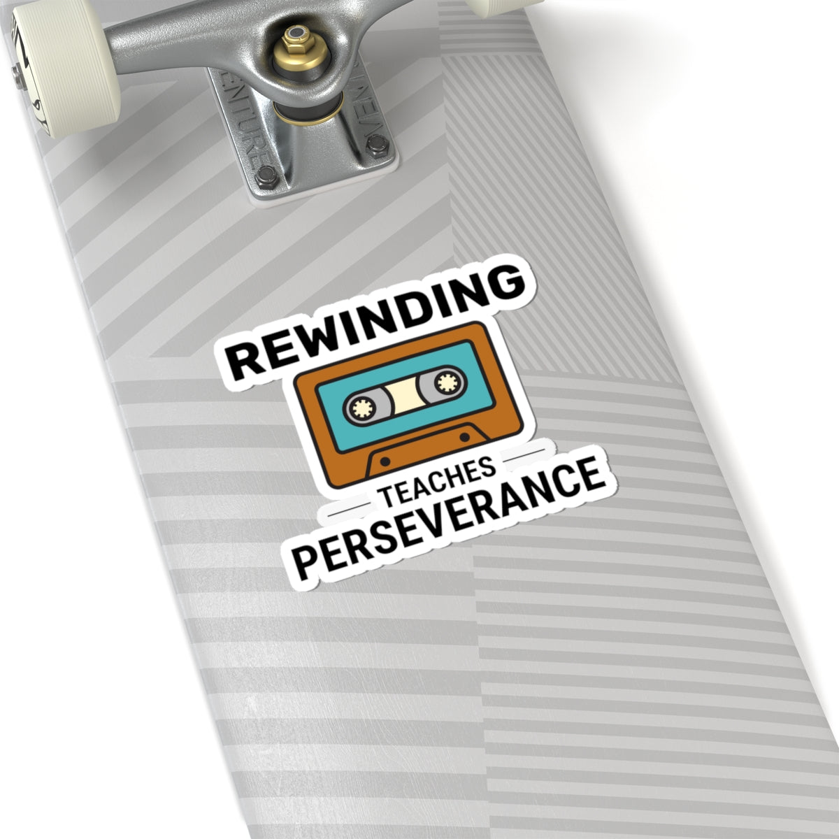 Cassette Rewind Perseverance Sticker - Retro Tech Vinyl Decal for Tape Collectors & Music Nostalgia Lovers