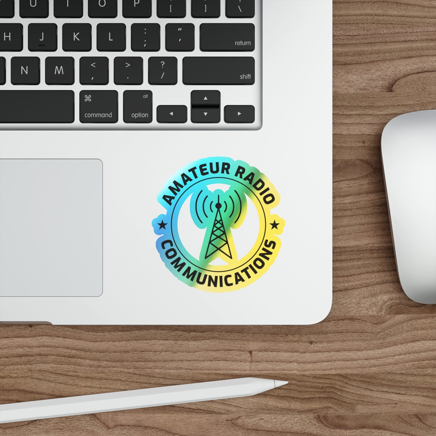 Amateur Ham Radio Operator Stickers Holographic Vinyl Decal - Morse Code & DXing for Radio Enthusiasts