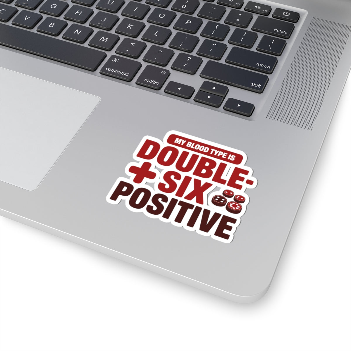 Backgammon Dice Sticker – Funny Double Six Blood Type Decal for Board Game Players & Strategy Fans